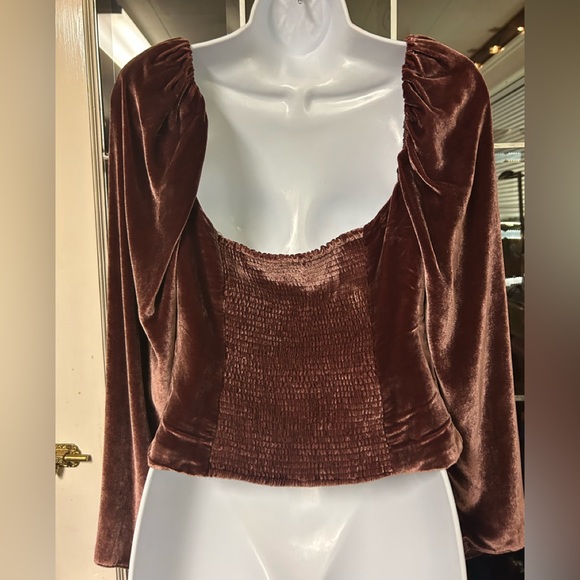 Wilfred Velvet Crop Top in Burgundy - Picture 7 of 12